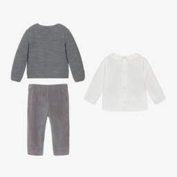 PAZ Rodríguez-Boys Velour Grey Trouser Outfit | Childrensalon Outlet