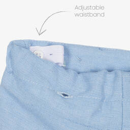 PAZ Rodríguez-طقم شورت أطفال ولادي قطن لون أبيض وأزرق | Childrensalon Outlet