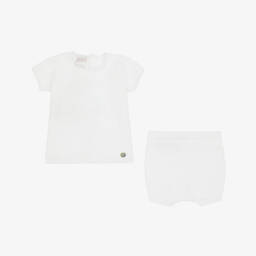PAZ Rodríguez-Boys' White Knit Shorts Ensemble | Childrensalon Outlet