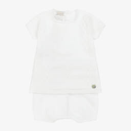 PAZ Rodríguez-Boys' White Knit Shorts Ensemble | Childrensalon Outlet
