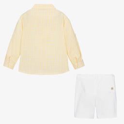 PAZ Rodríguez-Boys Yellow & White Cotton Shorts Set | Childrensalon Outlet