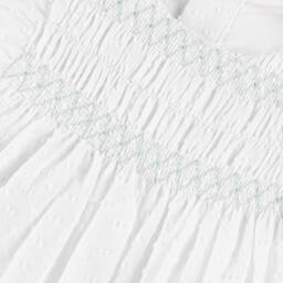 PAZ Rodríguez-Girls Airy White Cotton Plumeti Frock | Childrensalon Outlet