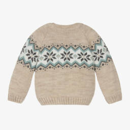 PAZ Rodríguez-Girls Beige Fair Isle Knit Jumper | Childrensalon Outlet