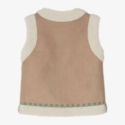 PAZ Rodríguez-Girls Beige Faux Suede Gilet | Childrensalon Outlet