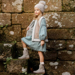 PAZ Rodríguez-Girls Beige Faux Suede Gilet | Childrensalon Outlet
