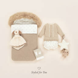 PAZ Rodríguez-Girls Beige Knit Shorts Ensemble | Childrensalon Outlet