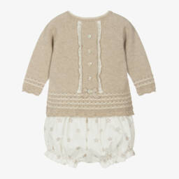 PAZ Rodríguez-Girls Beige Knit Shorts Ensemble | Childrensalon Outlet
