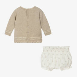 PAZ Rodríguez-Girls Beige Knit Shorts Ensemble | Childrensalon Outlet