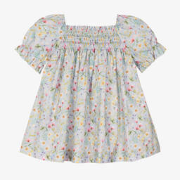 PAZ Rodríguez-Голубое хлопковое платье в цветочек | Childrensalon Outlet