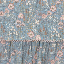 PAZ Rodríguez-Girls Blue Floral Cotton Dress | Childrensalon Outlet