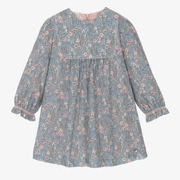 PAZ Rodríguez-Girls Blue Floral Cotton Dress | Childrensalon Outlet