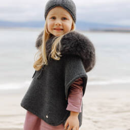 PAZ Rodríguez-Girls Charcoal Wool Blend Cape | Childrensalon Outlet