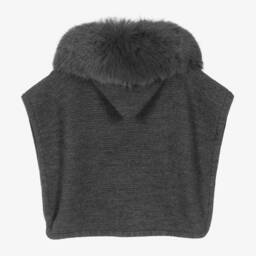 PAZ Rodríguez-Girls Charcoal Wool Blend Cape | Childrensalon Outlet