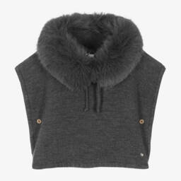 PAZ Rodríguez-Girls Charcoal Wool Blend Cape | Childrensalon Outlet