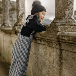 PAZ Rodríguez-Girls Checked Black Jumpsuit Ensemble | Childrensalon Outlet