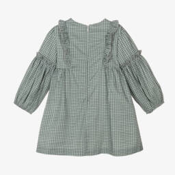 PAZ Rodríguez-Girls Checkered Green Cotton Dress | Childrensalon Outlet
