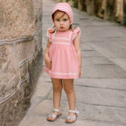 PAZ Rodríguez-Girls Coral Lace-Accented Cotton Dress | Childrensalon Outlet