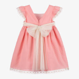 PAZ Rodríguez-Girls Elegant Pink Plumeti Dress | Childrensalon Outlet