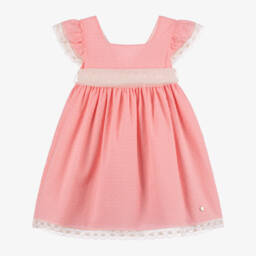 PAZ Rodríguez-Girls Elegant Pink Plumeti Dress | Childrensalon Outlet