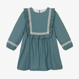 PAZ Rodríguez-Girls Green Plumeti & Lace Dress | Childrensalon Outlet