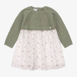 PAZ Rodríguez-Girls Green Wool Knit Dress | Childrensalon Outlet