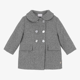PAZ Rodríguez-Girls Grey Felted Coat | Childrensalon Outlet