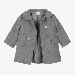 PAZ Rodríguez-Girls Grey Felted Coat | Childrensalon Outlet