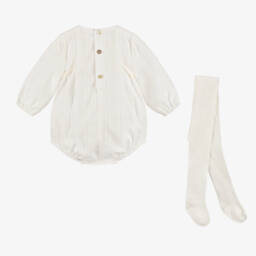 PAZ Rodríguez-طقم تبّان دانتيل لون عاجي للاطفال | Childrensalon Outlet