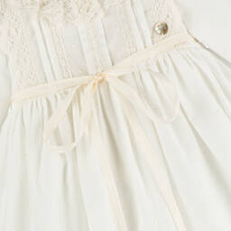PAZ Rodríguez-Girls' Ivory Plumeti Cotton Dress | Childrensalon Outlet