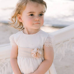 PAZ Rodríguez-Girls Ivory Tulle & Cotton Dress | Childrensalon Outlet