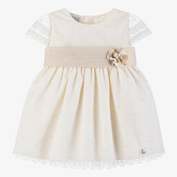 PAZ Rodríguez-Girls Ivory Tulle & Cotton Dress | Childrensalon Outlet