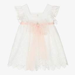 PAZ Rodríguez-Girls Ivory Tulle Flower Dress | Childrensalon Outlet