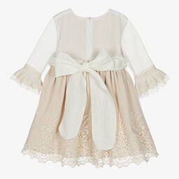 PAZ Rodríguez-Кремовое платье из тюля и кружева для девочек | Childrensalon Outlet
