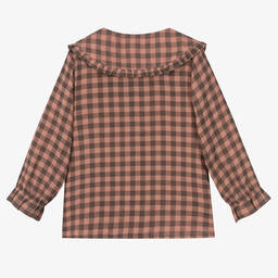 PAZ Rodríguez-Розовая хлопковая блузка в клетку для девочек | Childrensalon Outlet