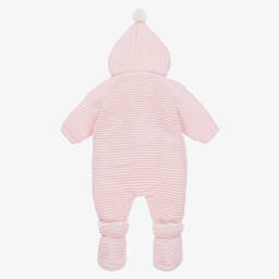 PAZ Rodríguez-Girls Pink Cotton Knit Pramsuit & Booties | Childrensalon Outlet