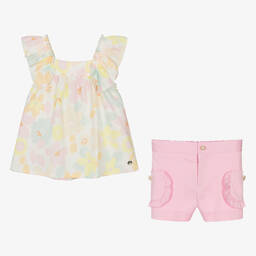 PAZ Rodríguez-Girls Pink Cotton Shorts Set | Childrensalon Outlet