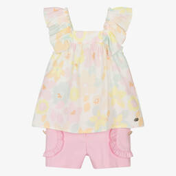 PAZ Rodríguez-Girls Pink Cotton Shorts Set | Childrensalon Outlet