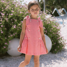 PAZ Rodríguez-Girls Pink Embroidered Cotton Dress | Childrensalon Outlet