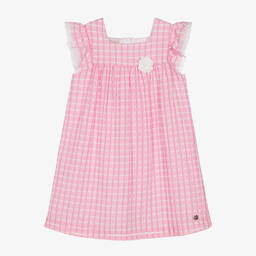 PAZ Rodríguez-Girls Pink Gingham Seersucker Dress | Childrensalon Outlet