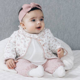 PAZ Rodríguez-Girls Pink & Ivory Floral Coat | Childrensalon Outlet