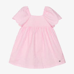 PAZ Rodríguez-Girls Pink Leaf-Embroidered Cotton Dress | Childrensalon Outlet