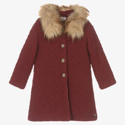 PAZ Rodríguez-Girls Red Knitted Wool Coat | Childrensalon Outlet