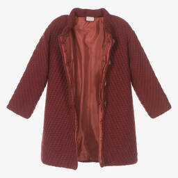 PAZ Rodríguez-Girls Red Knitted Wool Coat | Childrensalon Outlet