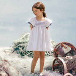 PAZ Rodríguez-فستان بناتي من قماش سييرساكر بتصميم مجعد | Childrensalon Outlet