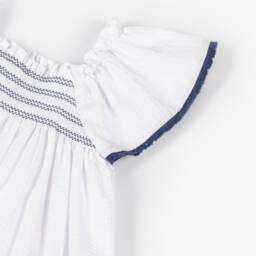 PAZ Rodríguez-فستان بناتي من قماش سييرساكر بتصميم مجعد | Childrensalon Outlet