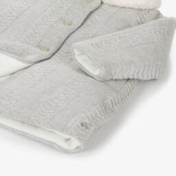 PAZ Rodríguez-Girls Soft Grey Knitted Overcoat | Childrensalon Outlet