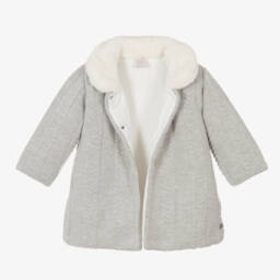 PAZ Rodríguez-Girls Soft Grey Knitted Overcoat | Childrensalon Outlet