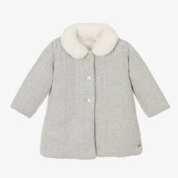 PAZ Rodríguez-Girls Soft Grey Knitted Overcoat | Childrensalon Outlet