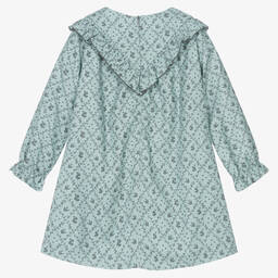 PAZ Rodríguez-Girls Teal Blue Cotton Floral Dress | Childrensalon Outlet