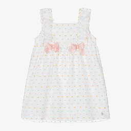PAZ Rodríguez-Girls White Cotton Plumeti Dress | Childrensalon Outlet